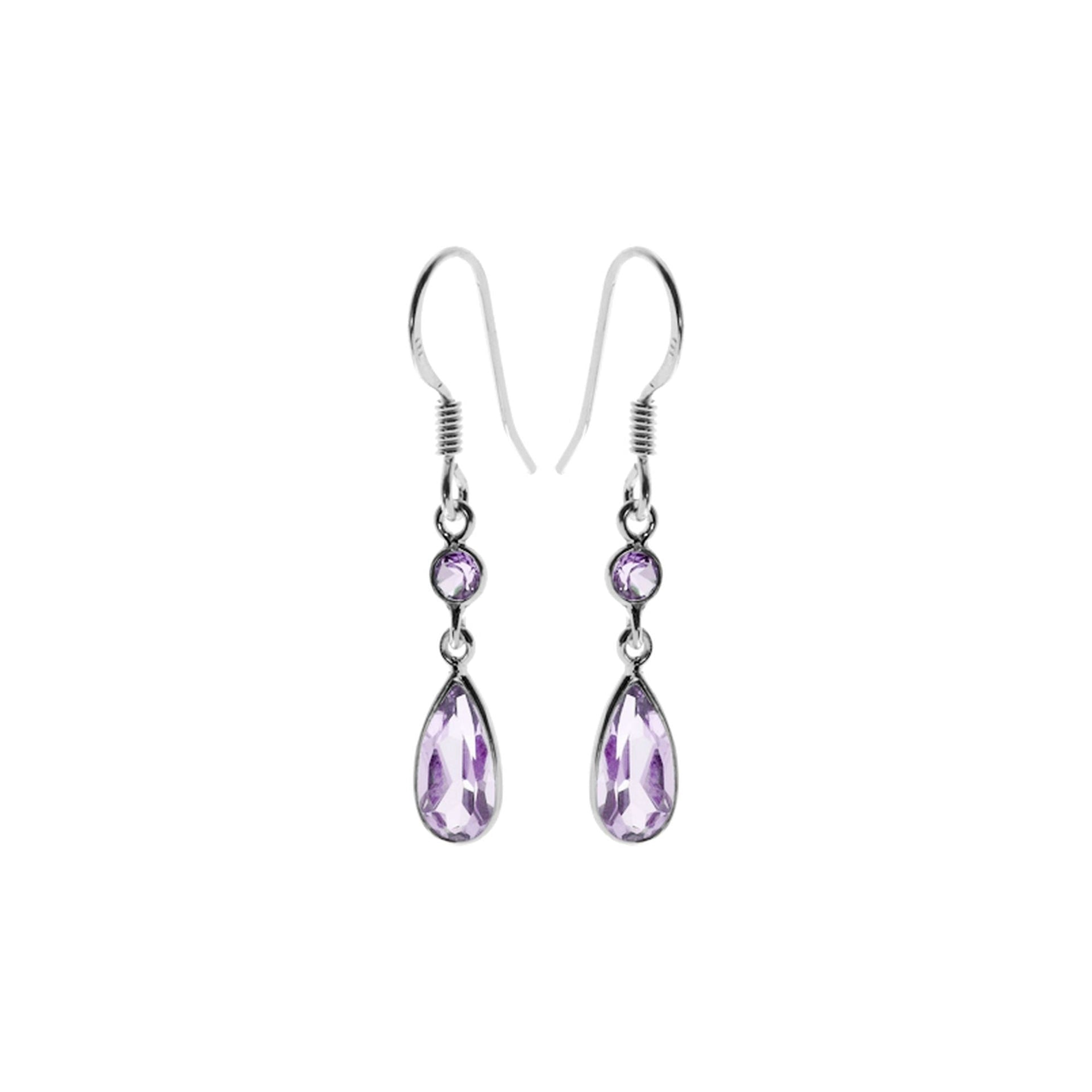 Bridget slender amethyst earrings