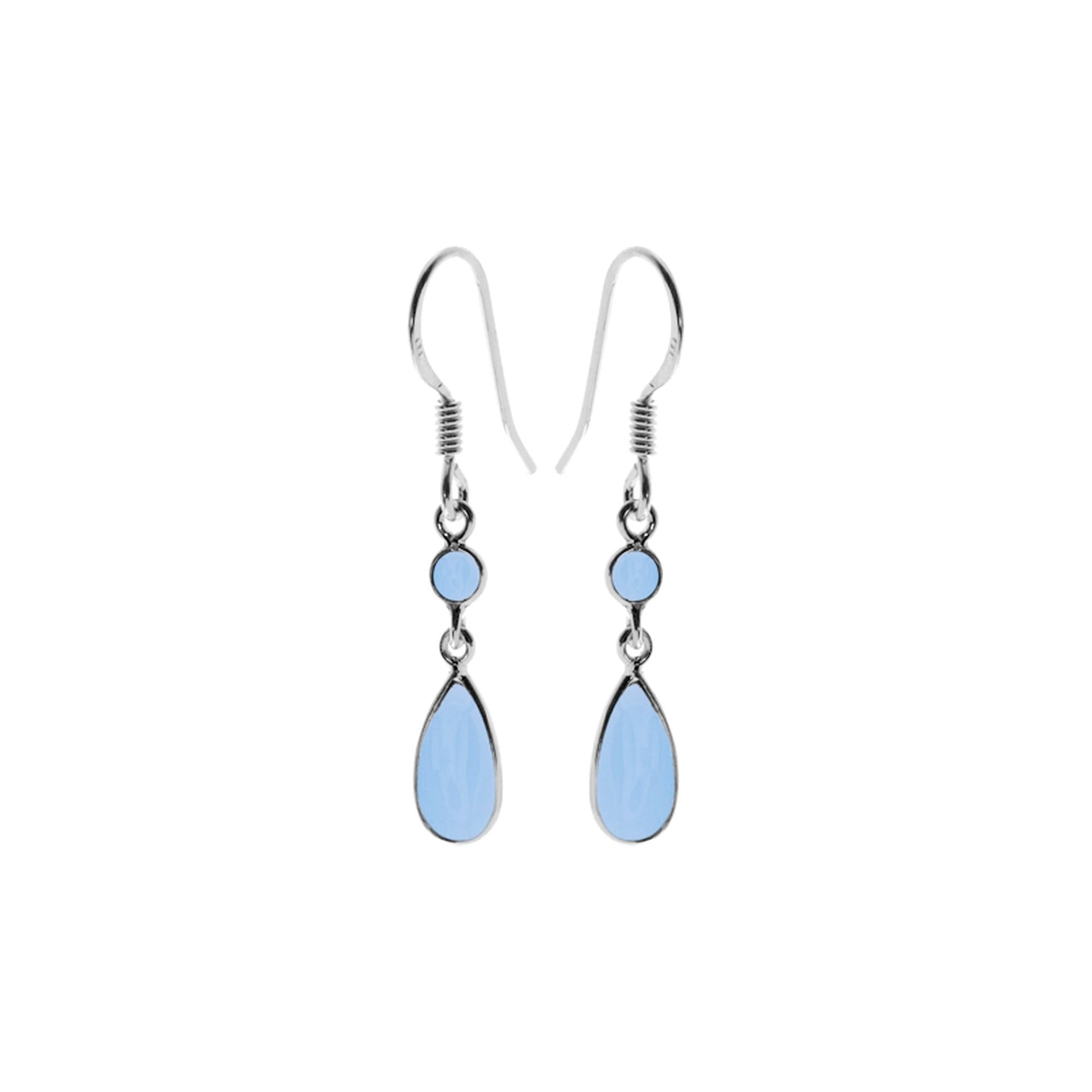 Bridget slender blue chalcedony earrings