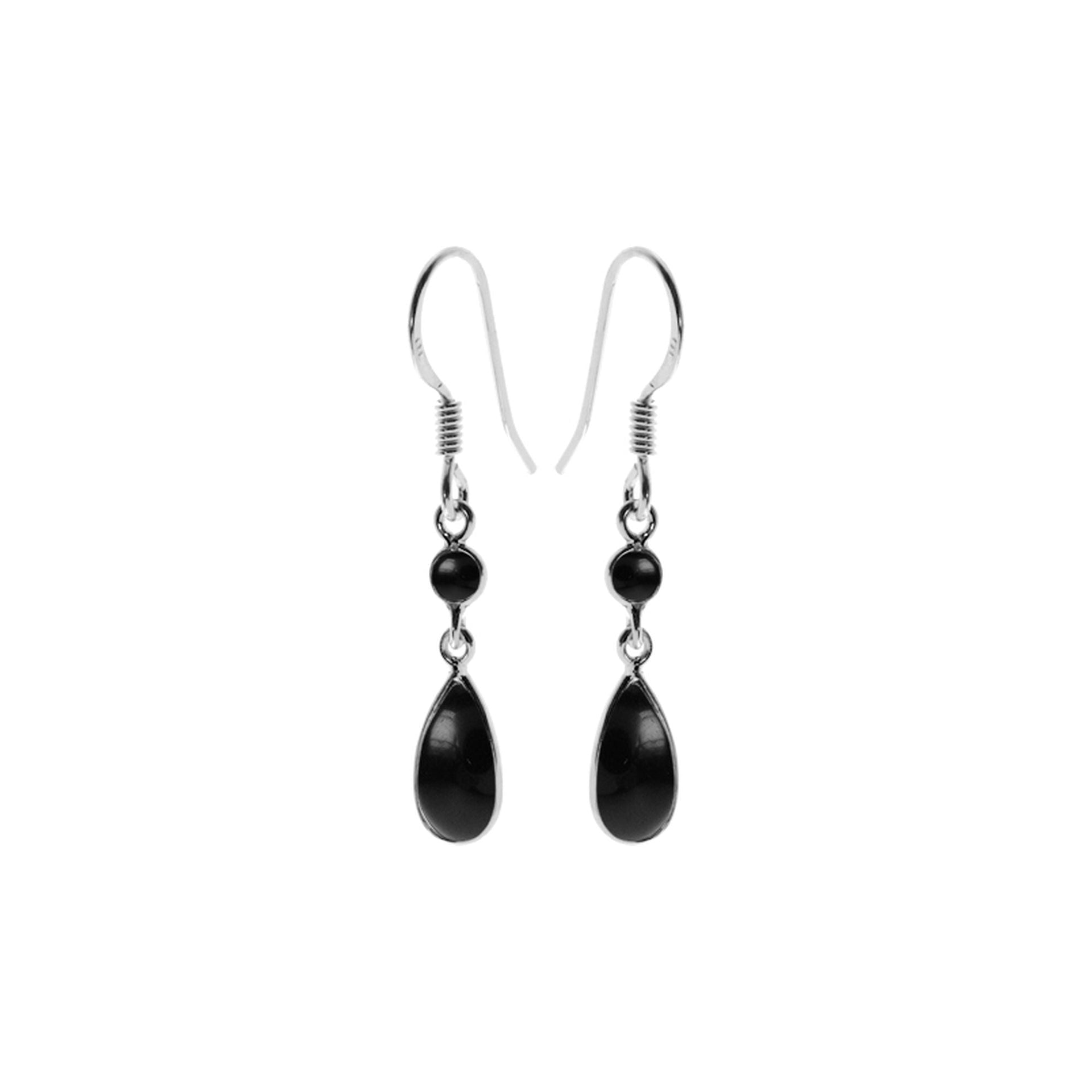 Bridget slender black onyx earrings