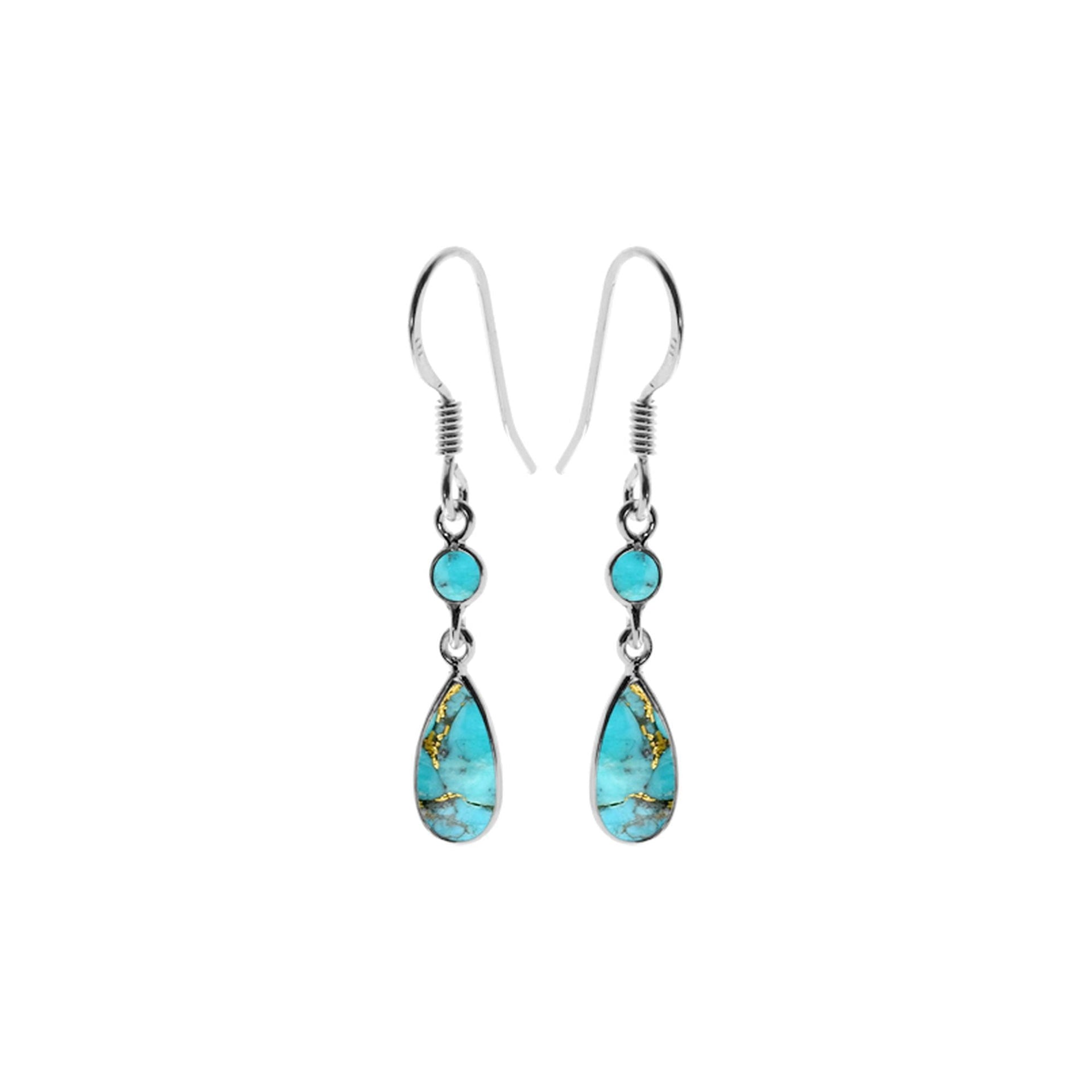 Bridget slender blue mohave turquoise earrings