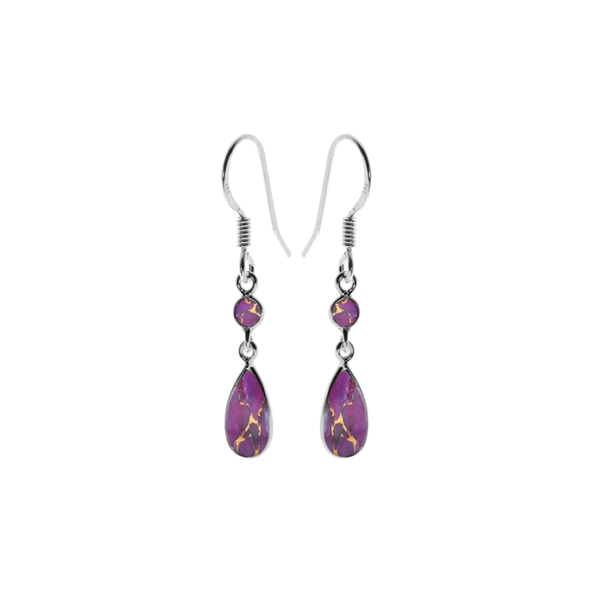 Bridget slender purple mohave turquoise earrings