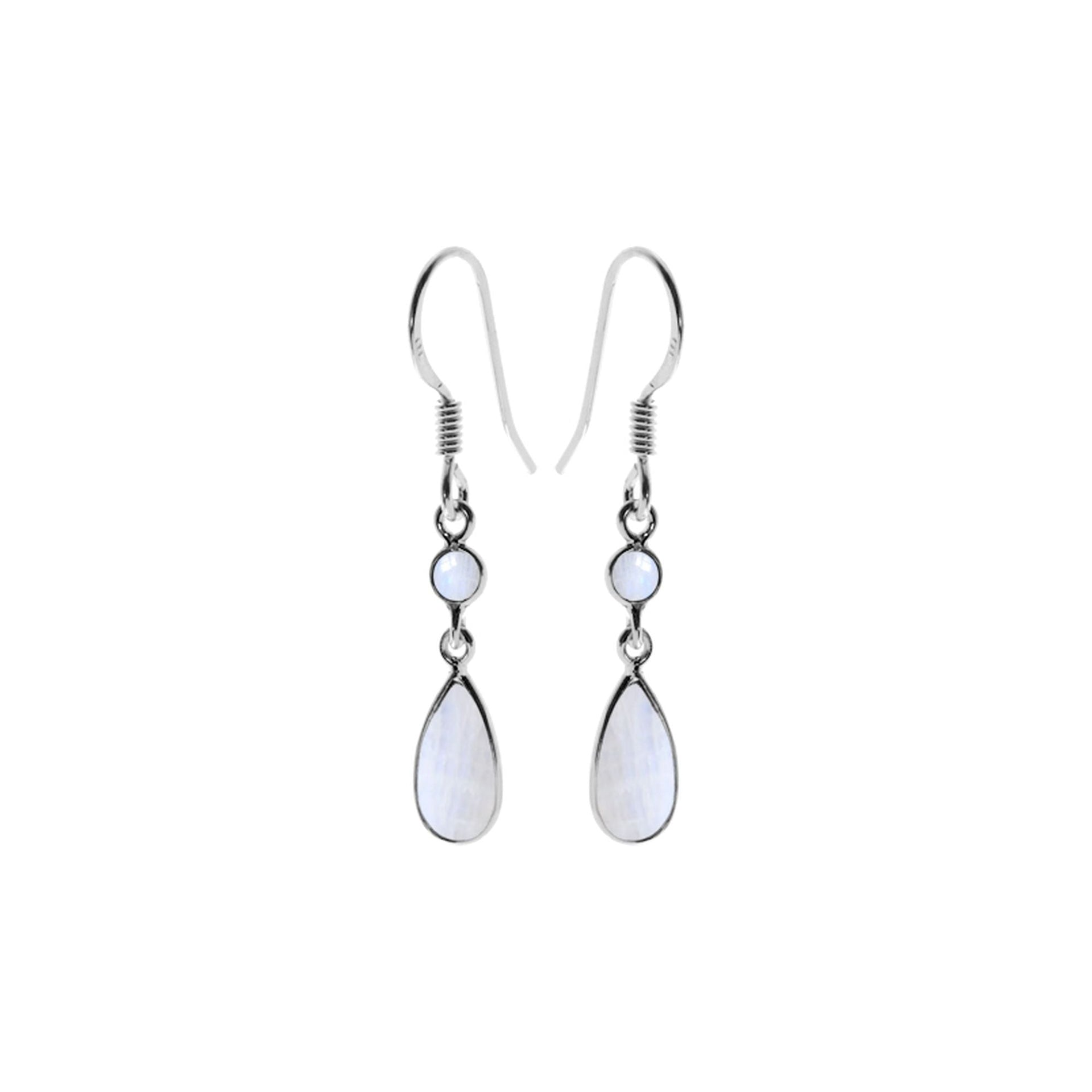 Bridget slender rainbow moonstone earrings