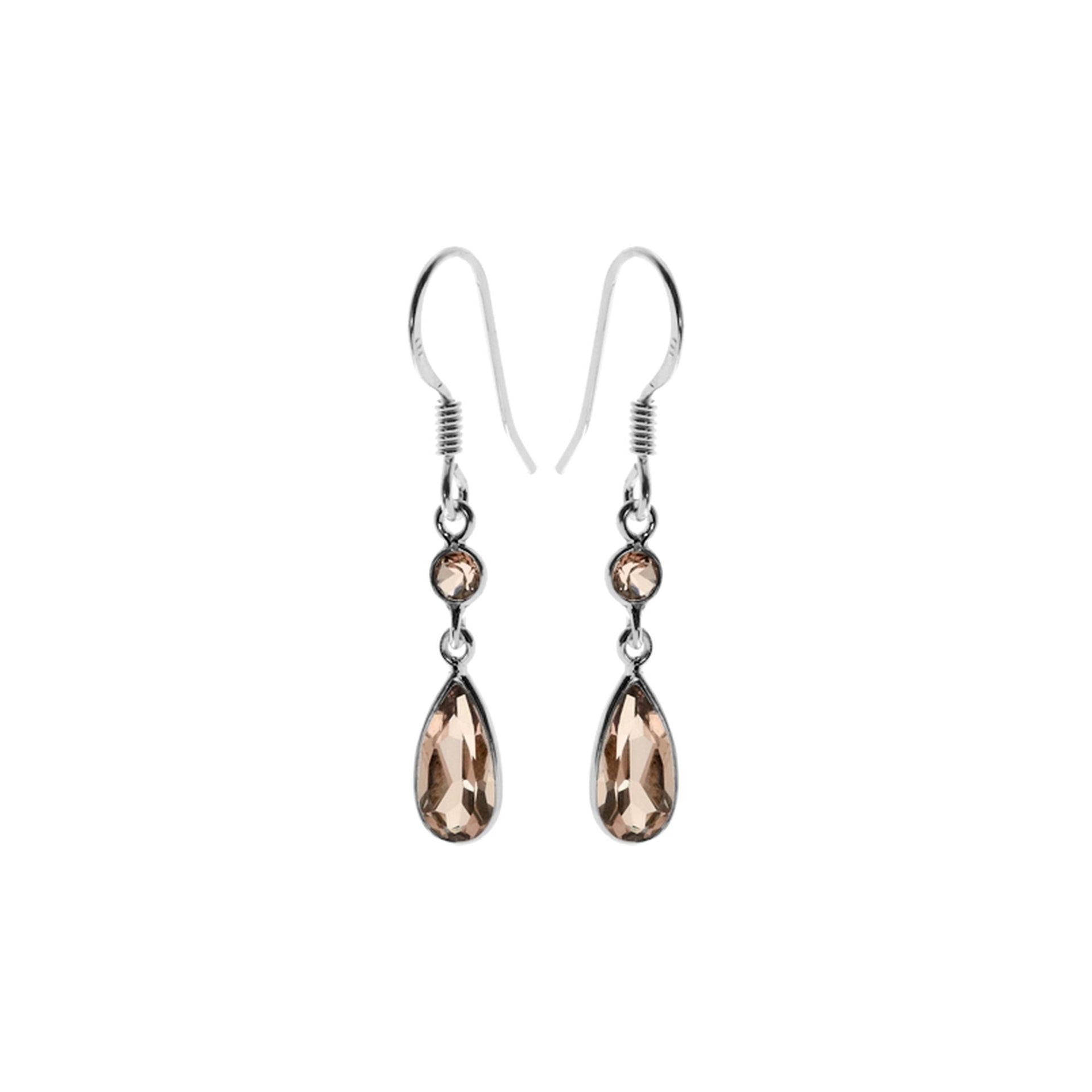 Bridget slender smokey quartz earrings