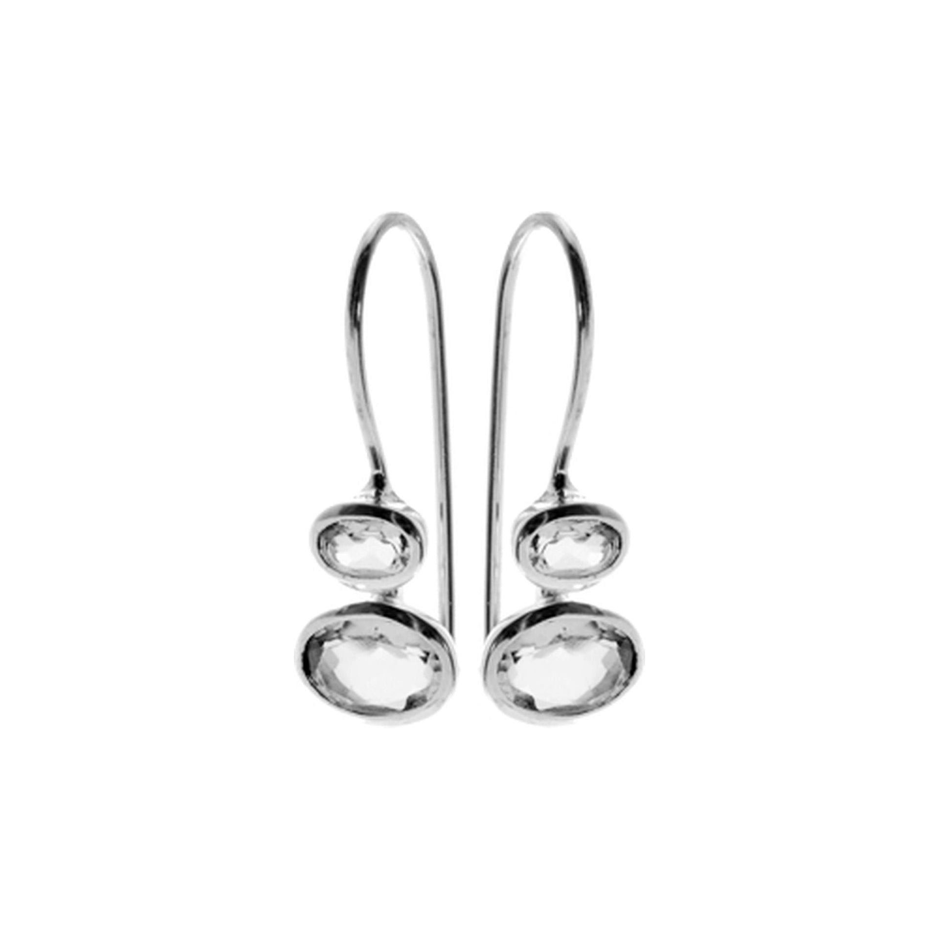 Samira twin clear quartz earrings