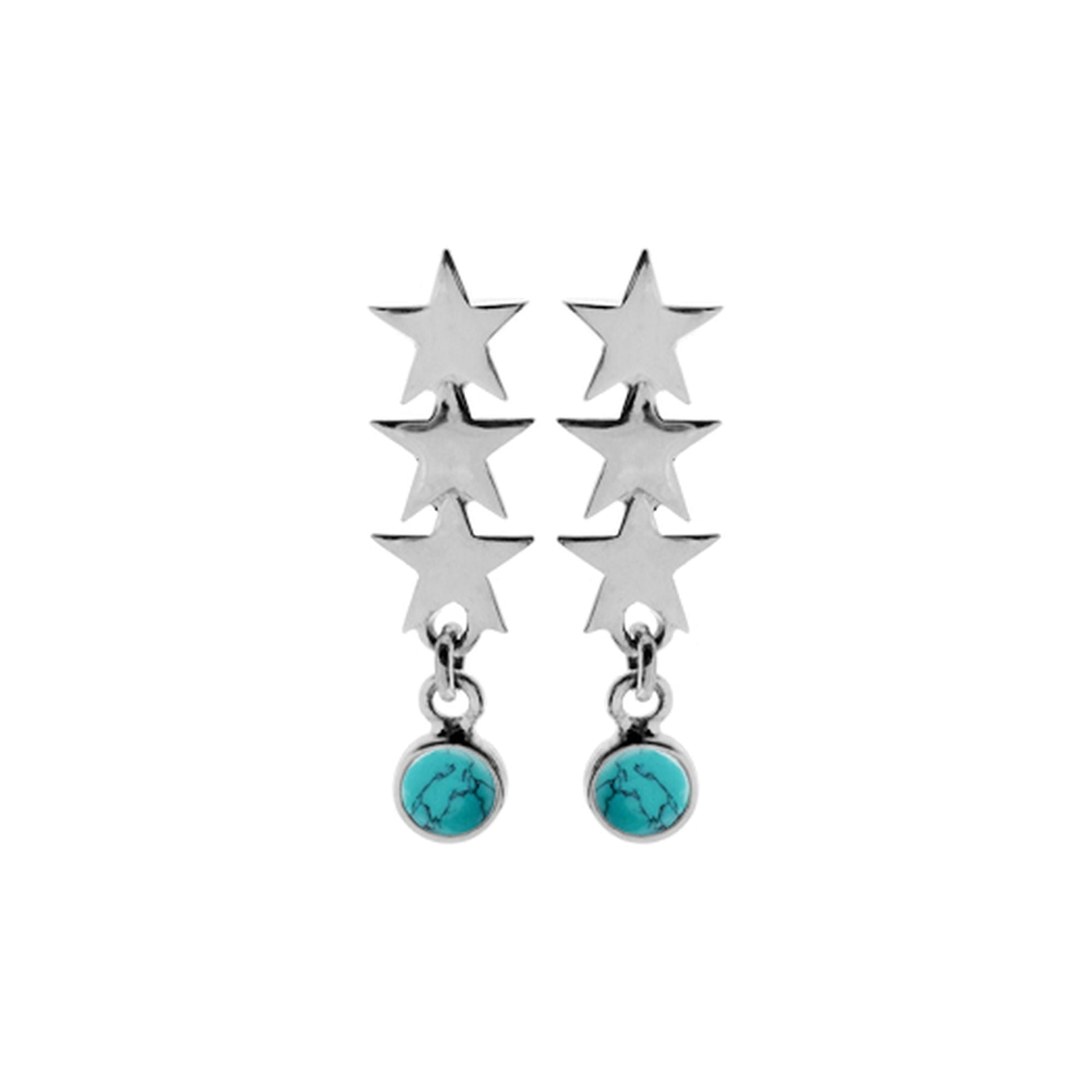 Tilly cascading stars with round turquoise earrings