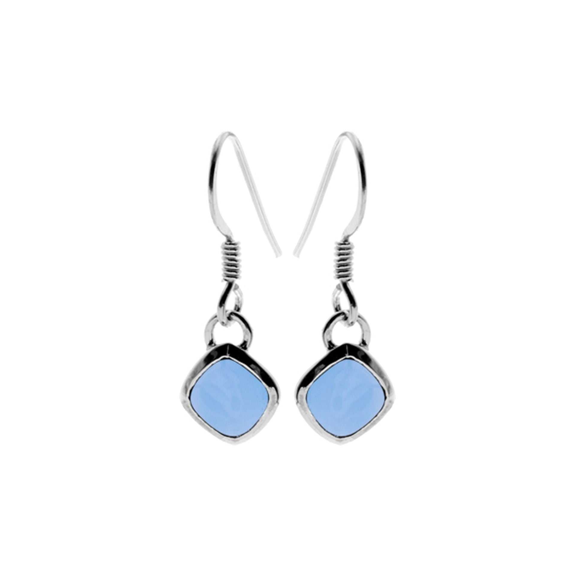 Samira squircle drop blue chalcedony earrings