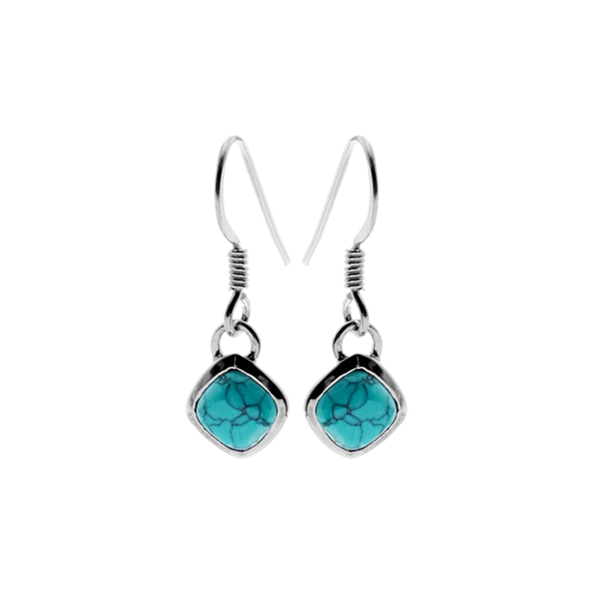 Samira offset squircle turquoise earrings