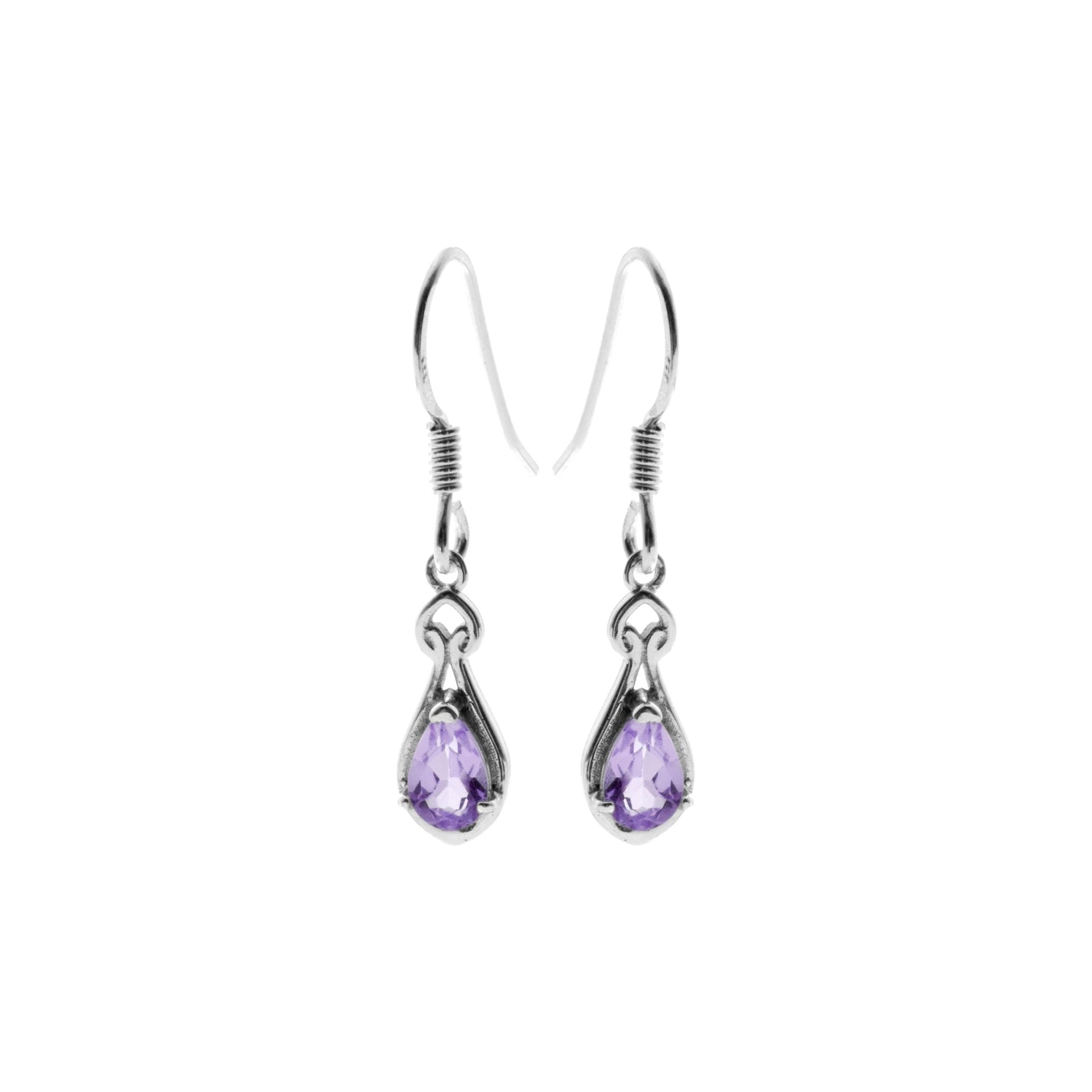 Kara framed teardrop amethyst earrings