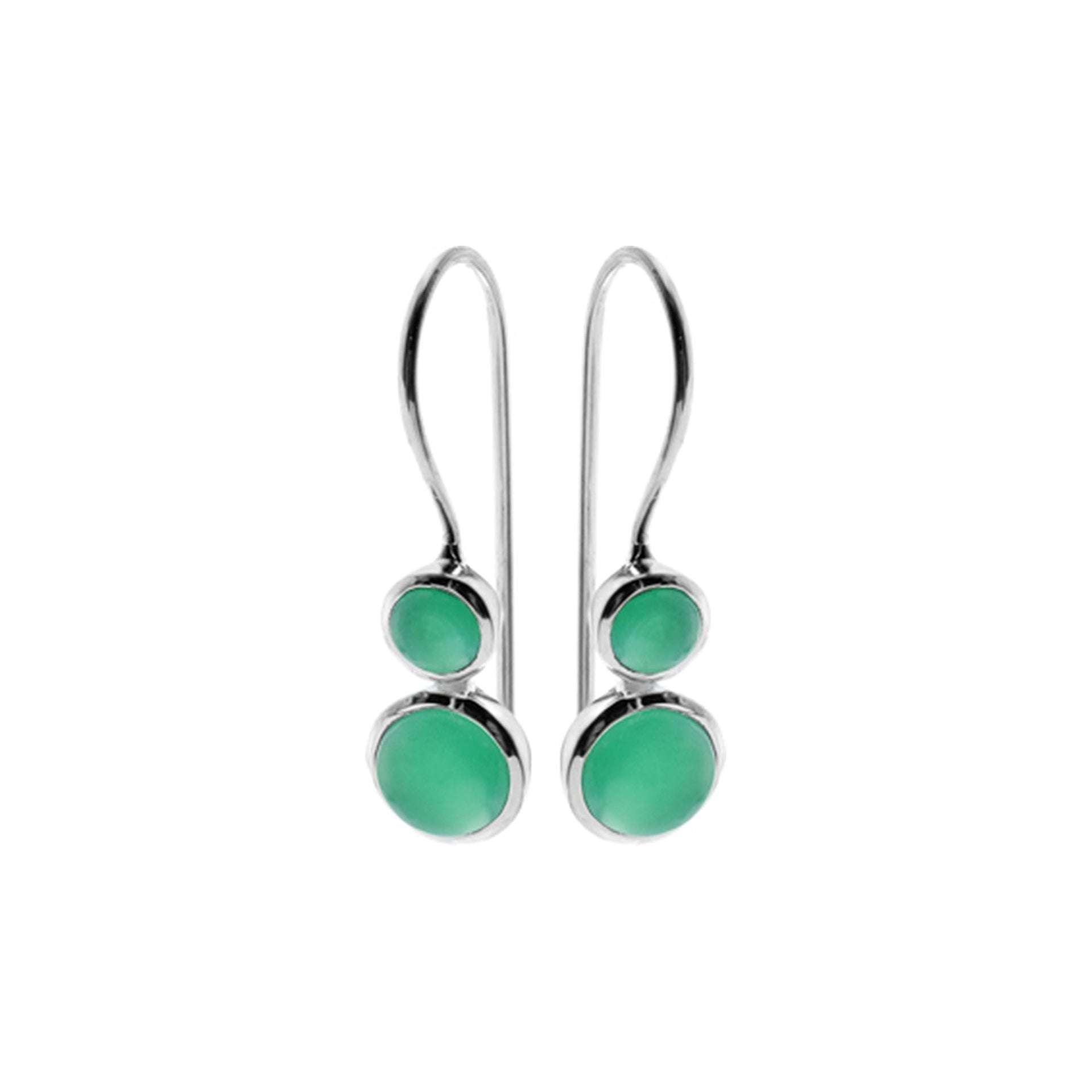 Samira stacked round green agate earrings