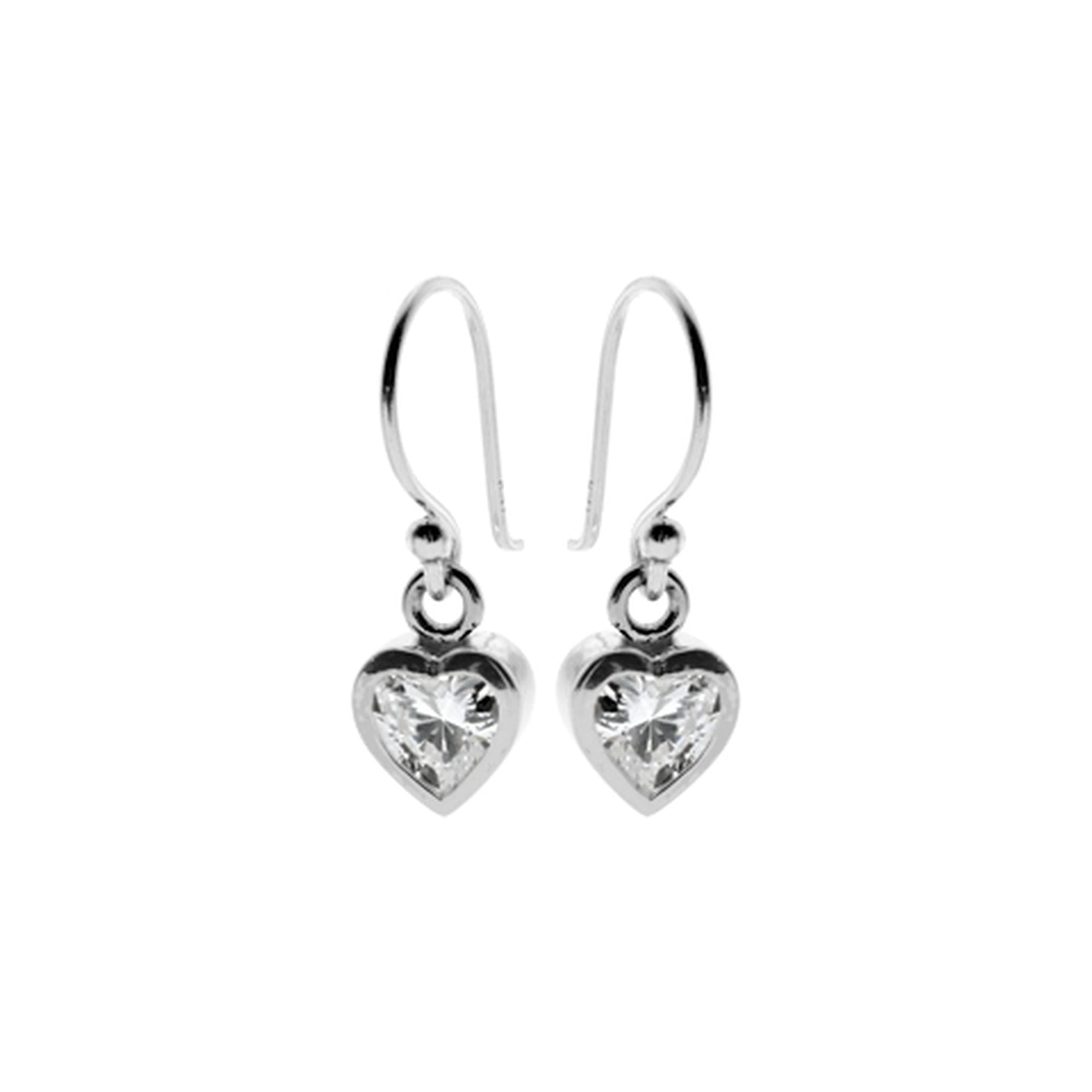 Kenzie CZ heart drop earrings
