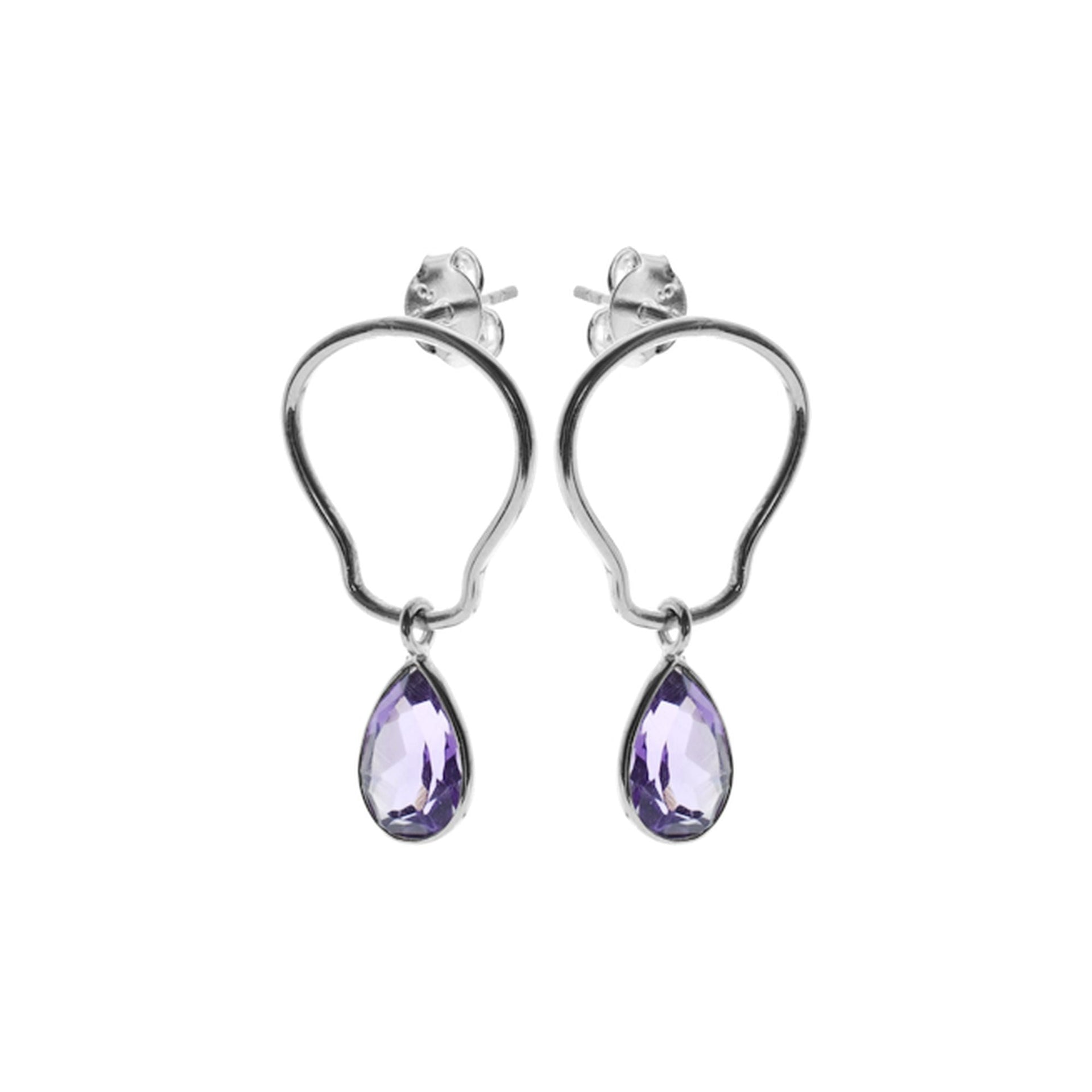 Chloe stirrup shaped amethyst earrings