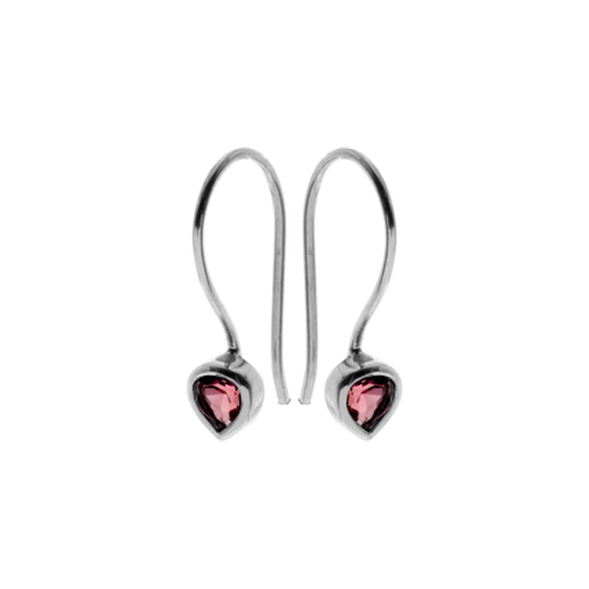 Bridget dainty teardrop garnet earrings