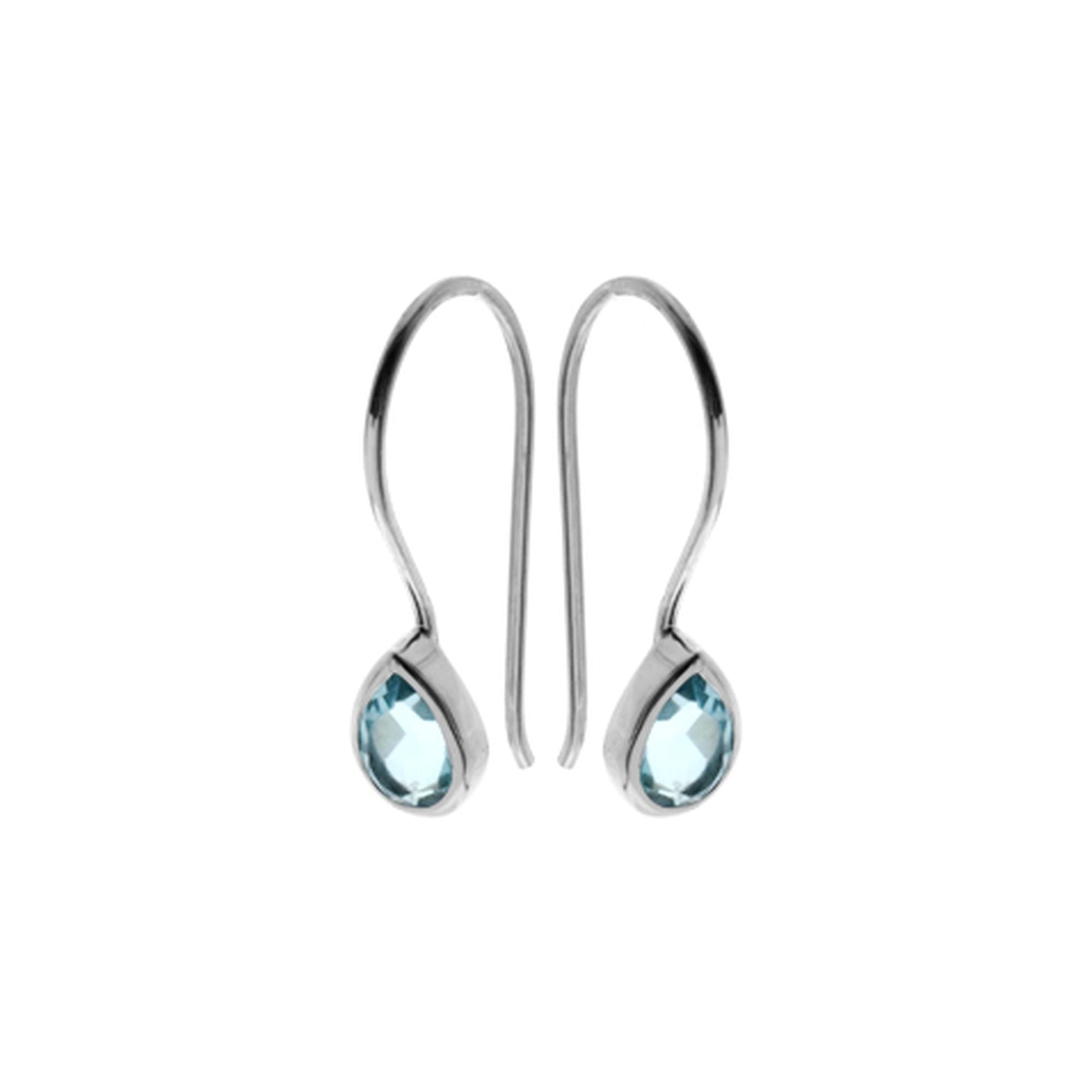Bridget elegant teardrop blue topaz earrings