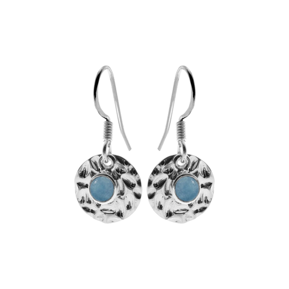 Lexi disc earrings with aquamarine
