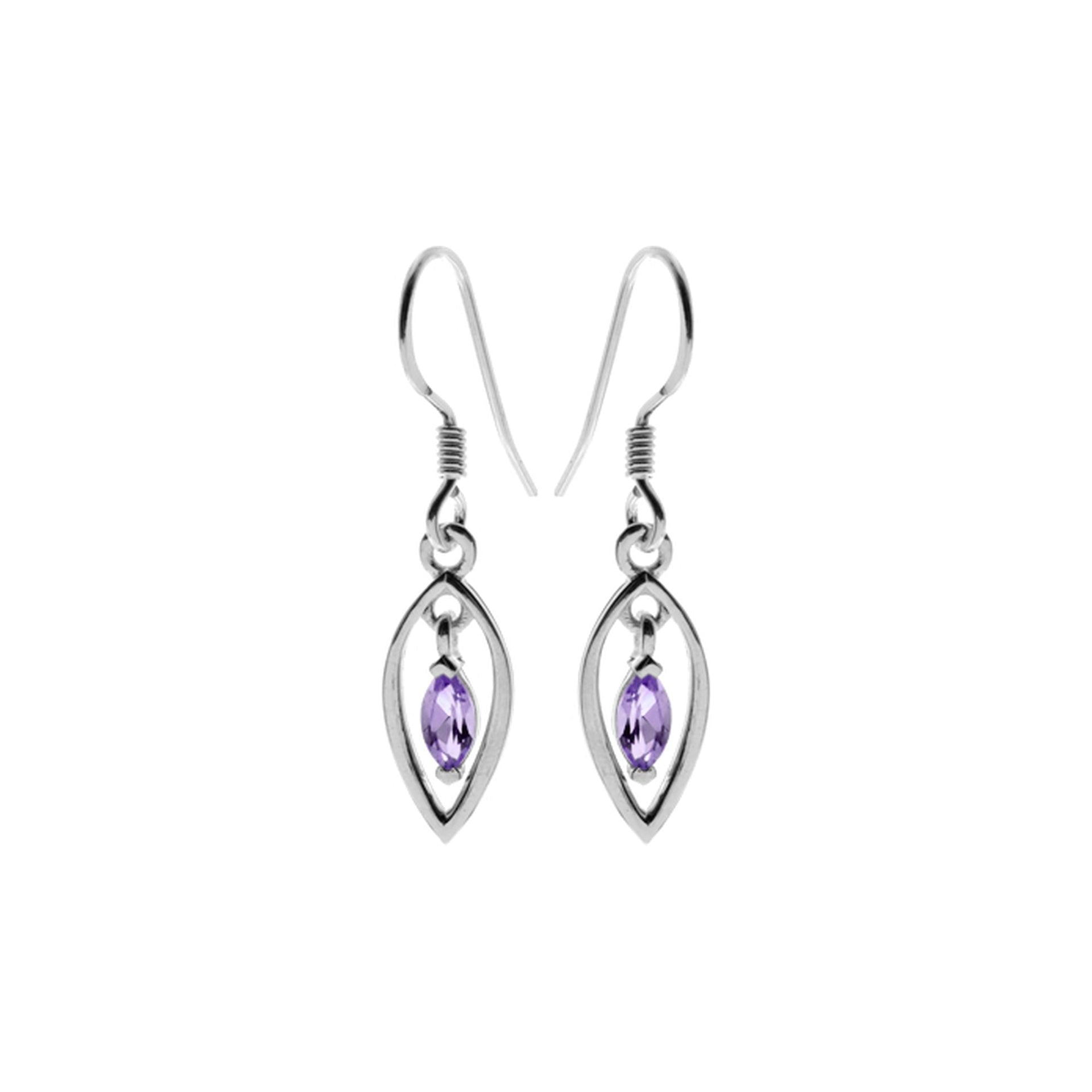 Kara open marquis amethyst earrings