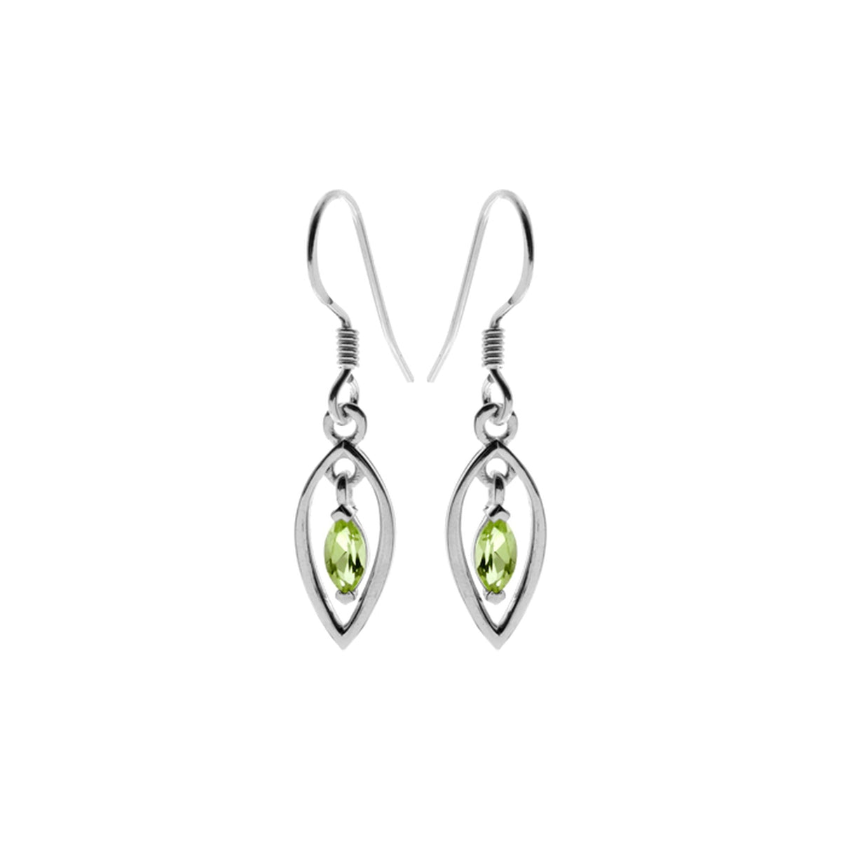 Kara open marquis peridot earrings