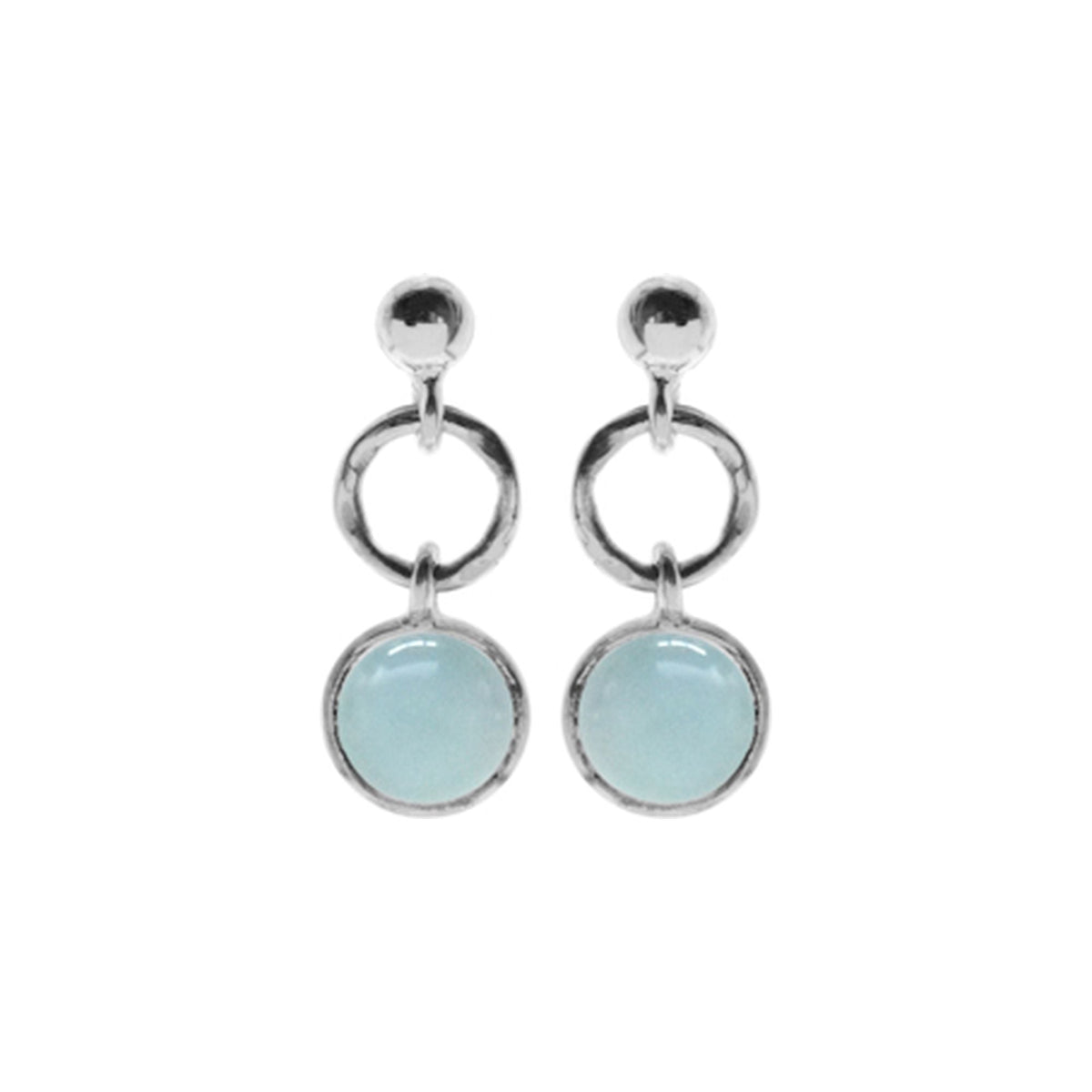 Bridget stud earrings with aqua chalcedony