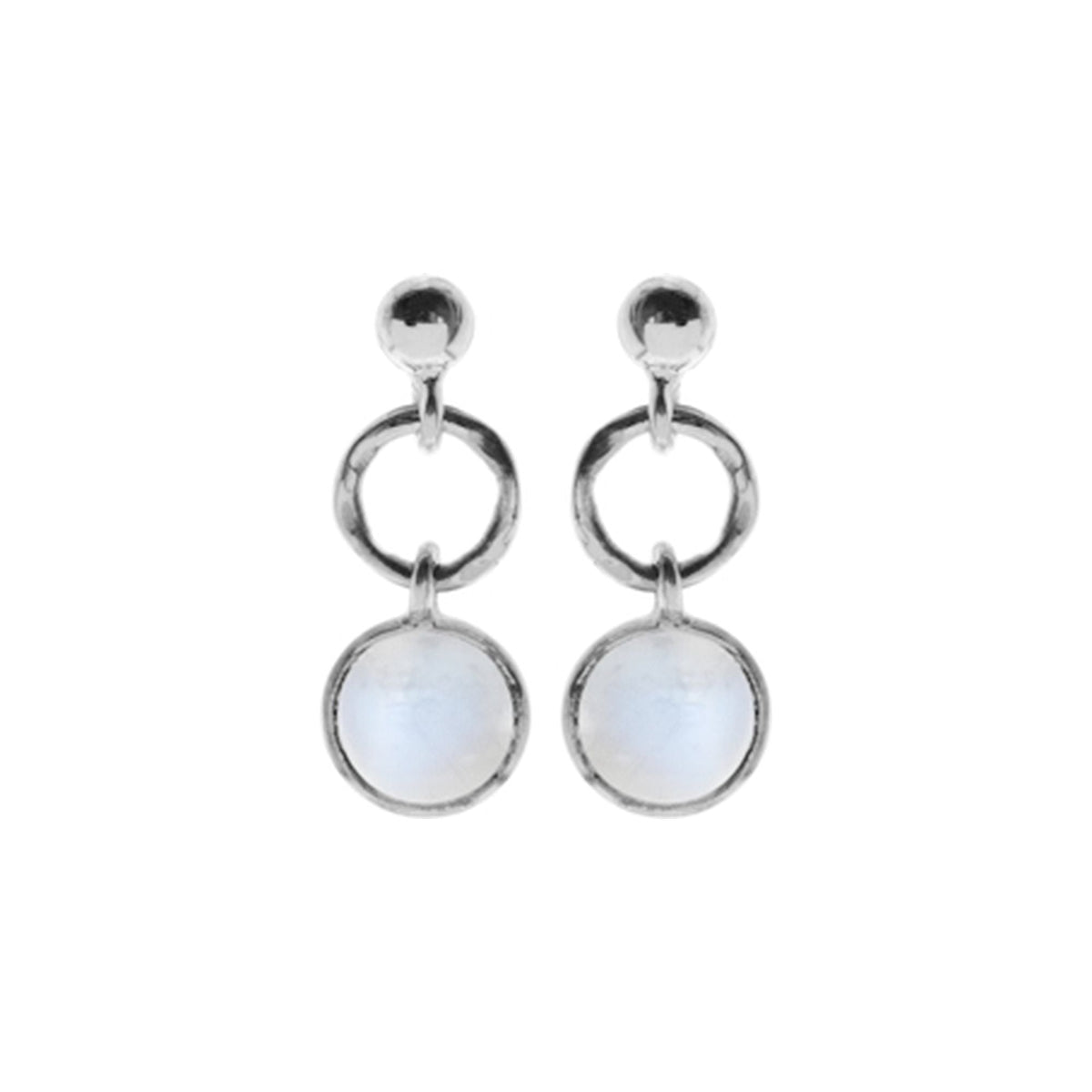 Bridget stud earrings with rainbow moonstone