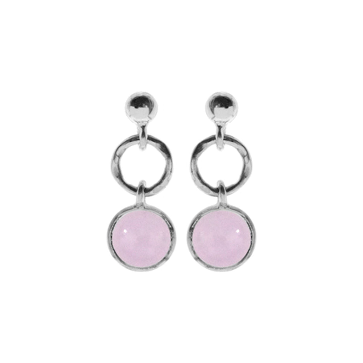 Bridget stud earrings with rose quartz