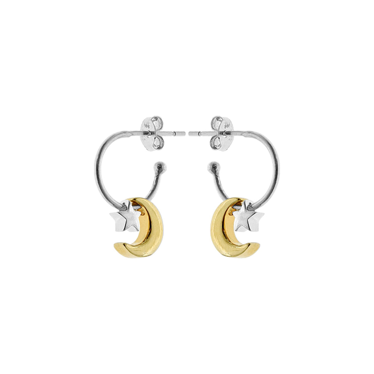 Chloe star & gold plated moon earrings