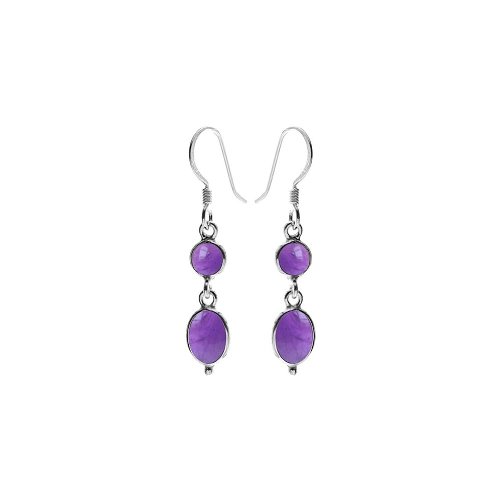 Bridget amethyst round & oval earrings