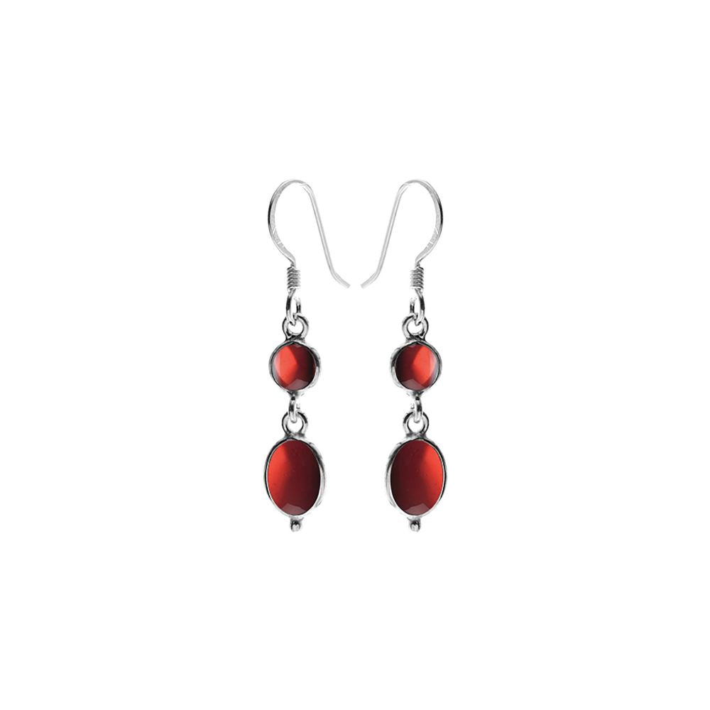 Bridget garnet round & oval earrings