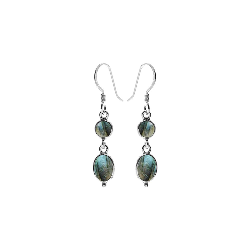 Bridget labradorite round & oval earrings