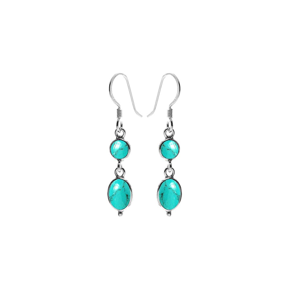 Bridget turquoise round & oval earrings