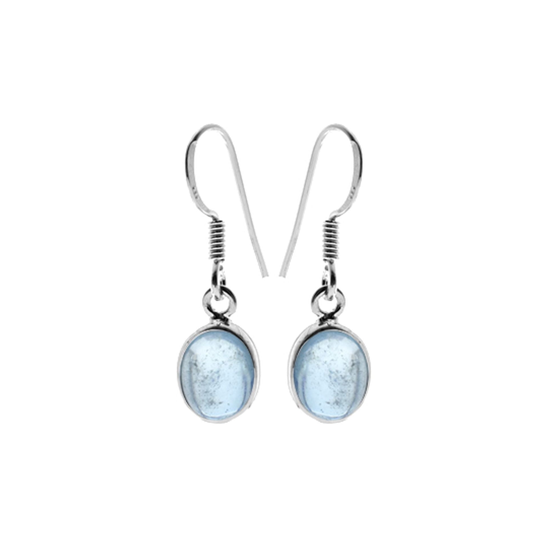 Samira aquamarine oval drop earrings