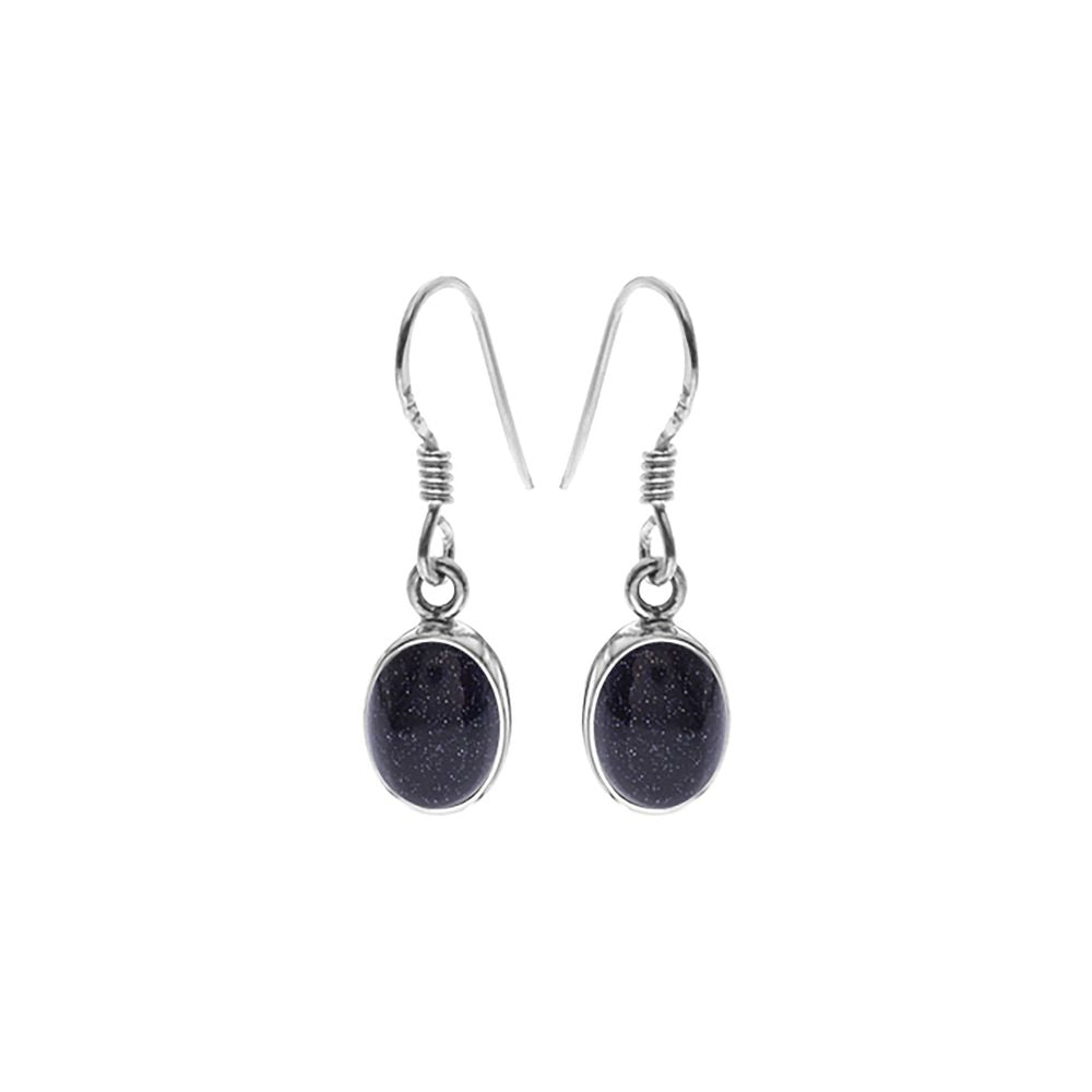 Samira blue goldstone oval drop earrings