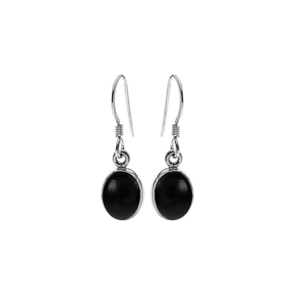 Samira onyx oval drop earrings