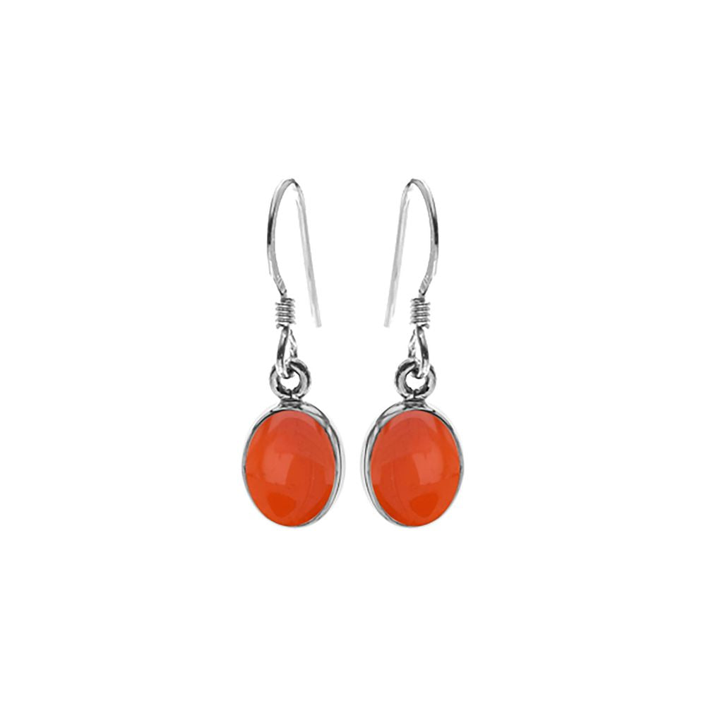 Samira carnelian oval drop earrings