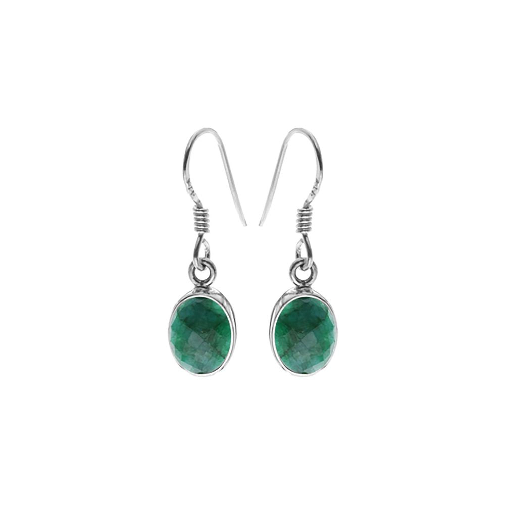 Samira emerald quartz oval drop earrings