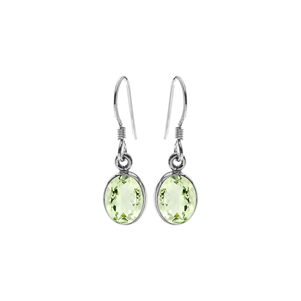 Samira green amethyst oval drop earrings