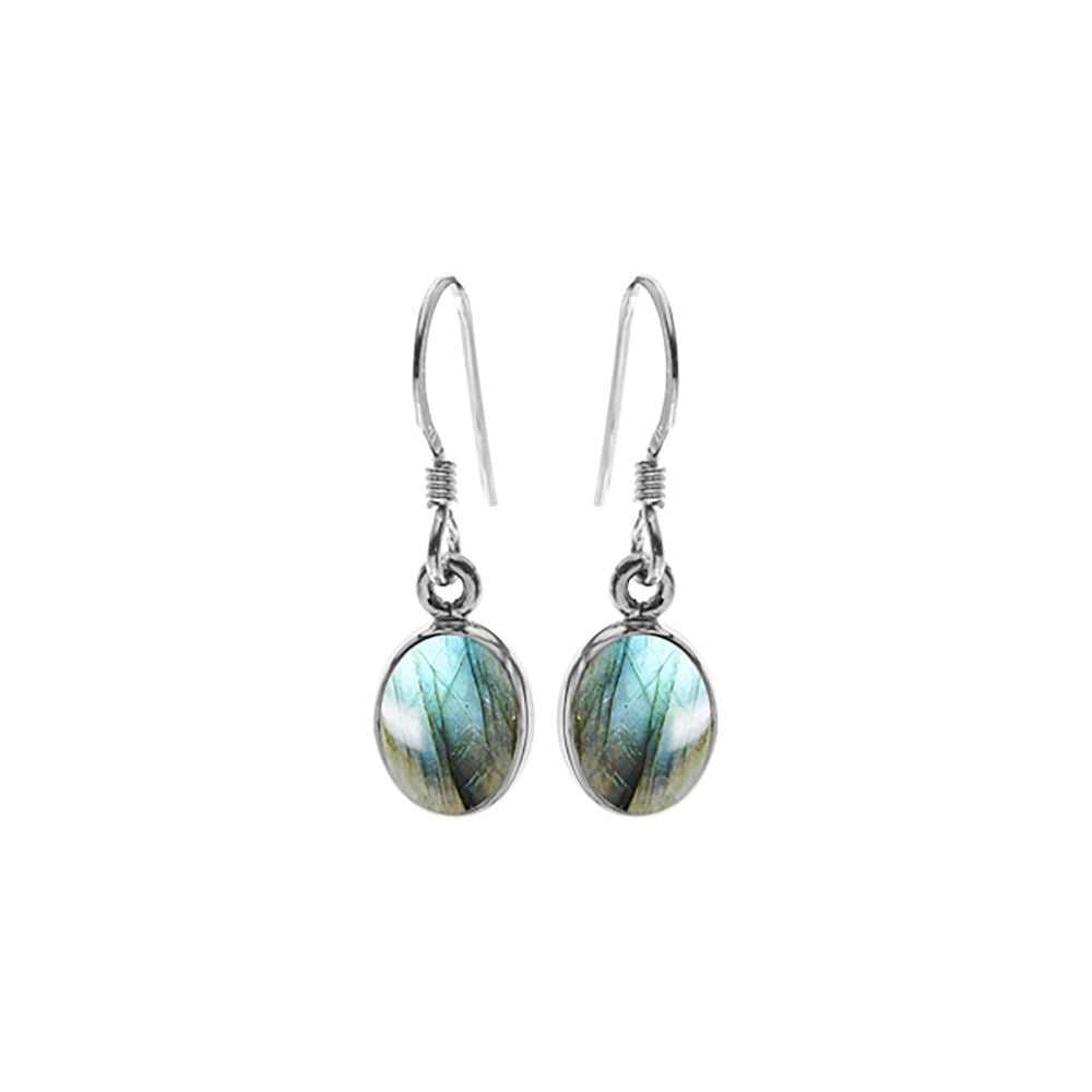 Samira labradorite oval drop earring