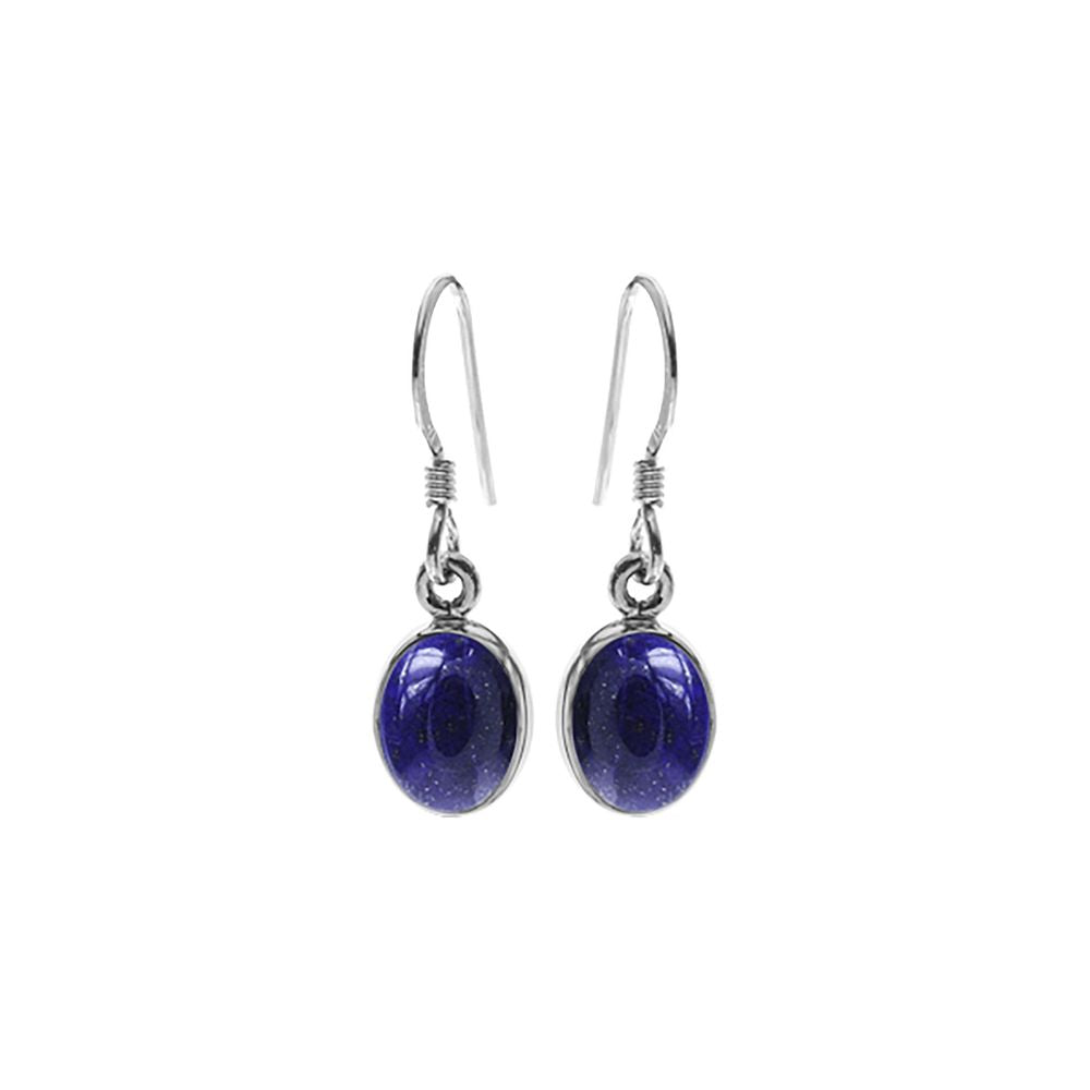 Samira oval lapis lazuli drop earrings