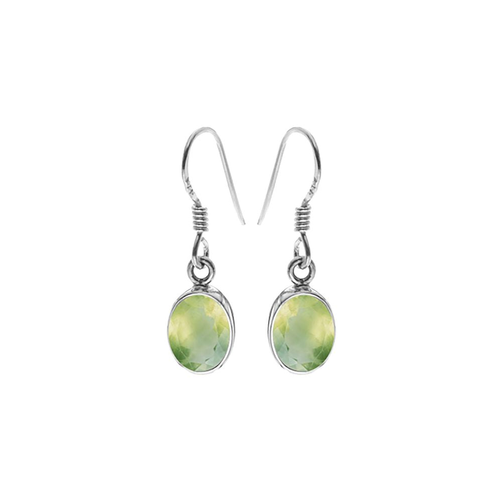Samira prehnite oval drop earrings