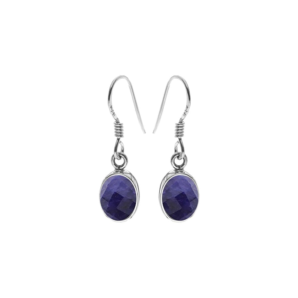 Samira sapphire quartz oval drop earrings