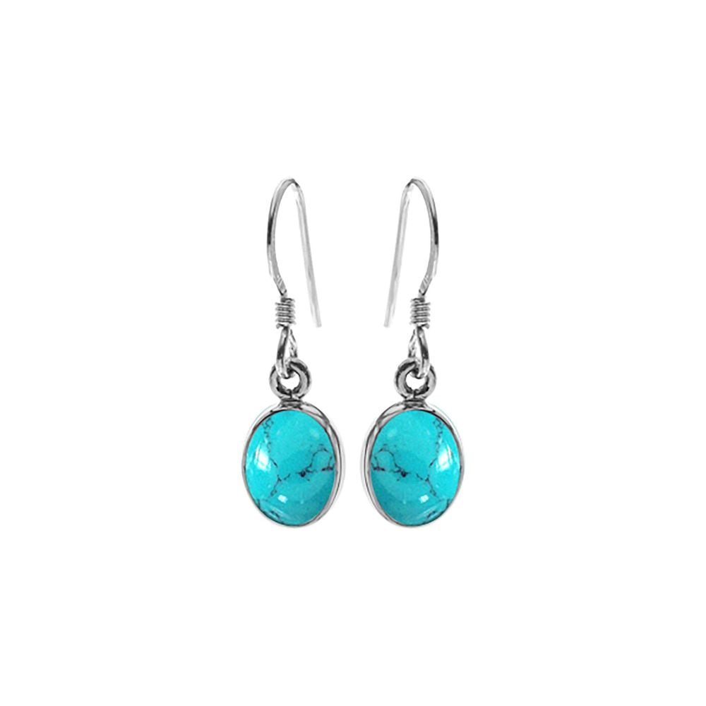 Samira turquoise oval drop earrings