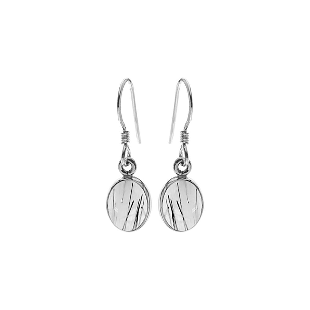 Samira tourmalated quartz oval drop earrings