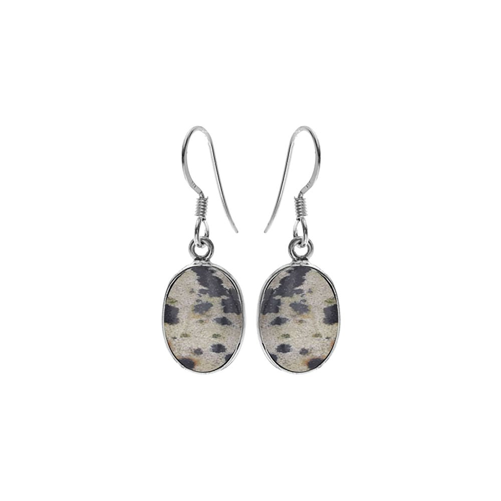 Bridget large oval dalmatian jasper earrings
