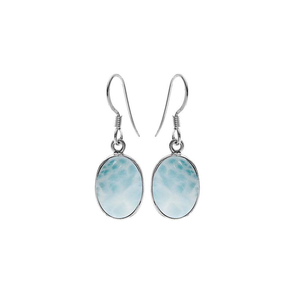 Bridget large oval larimar earrings