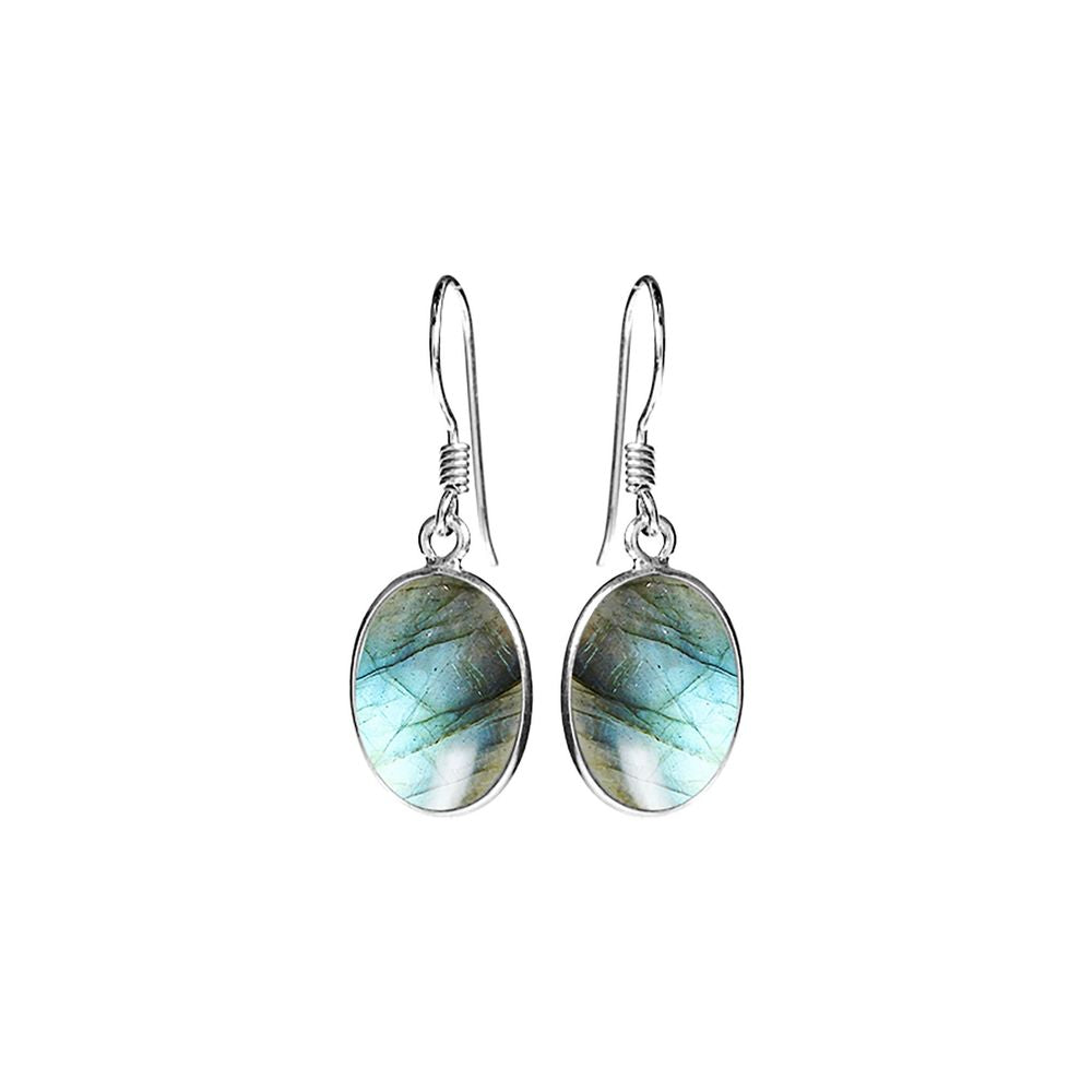 Bridget large oval labradorite earrings