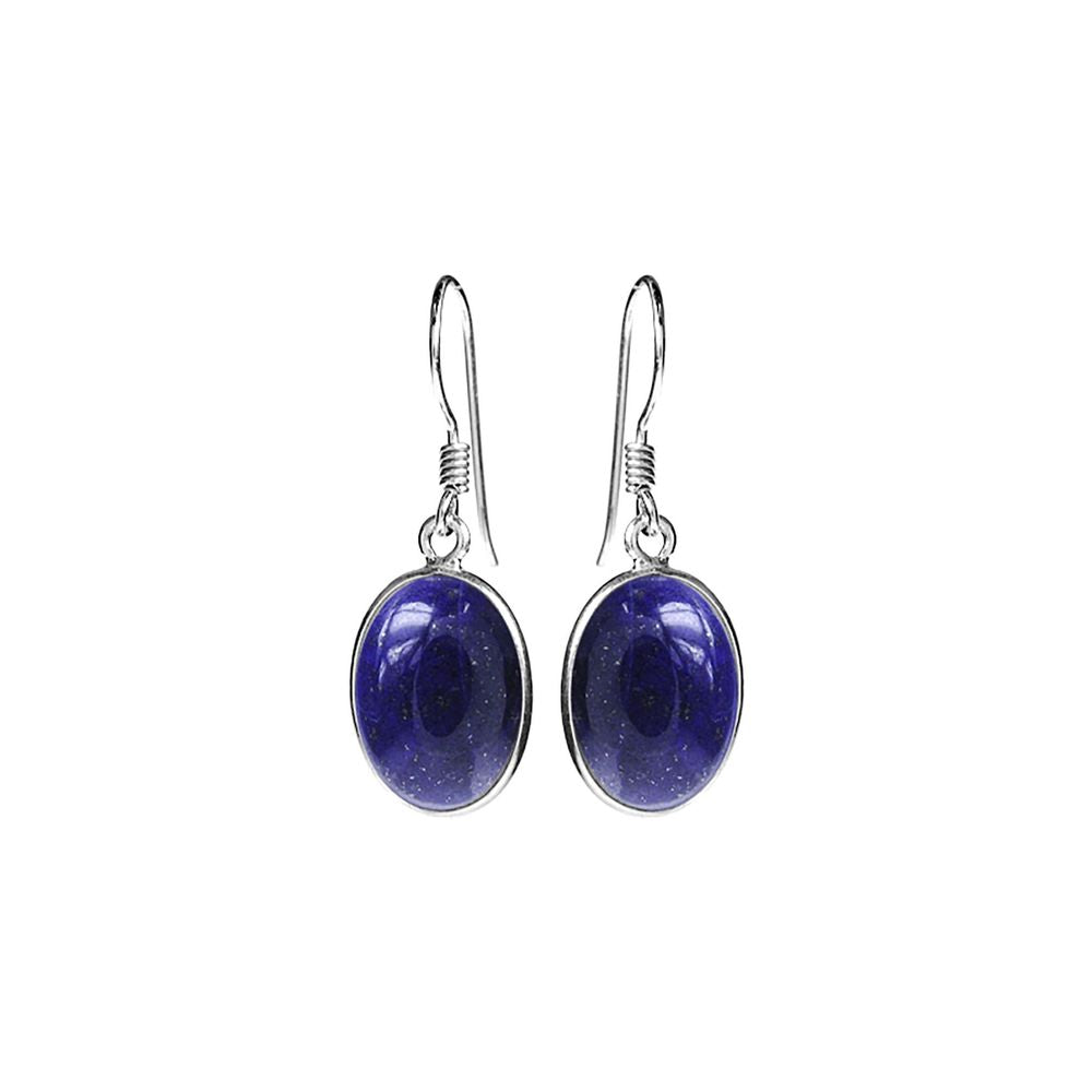 Bridget large oval lapis earrings