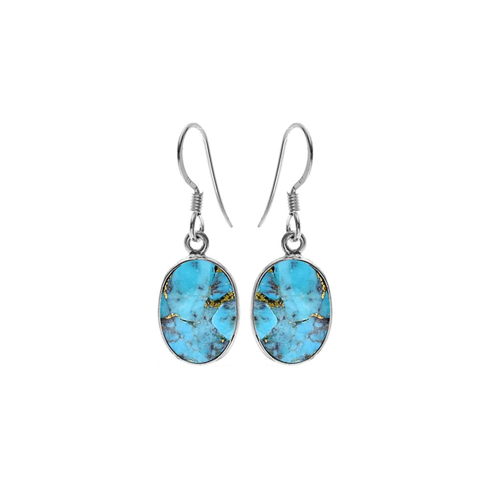 Bridget large oval blue mohave turquoise earrings