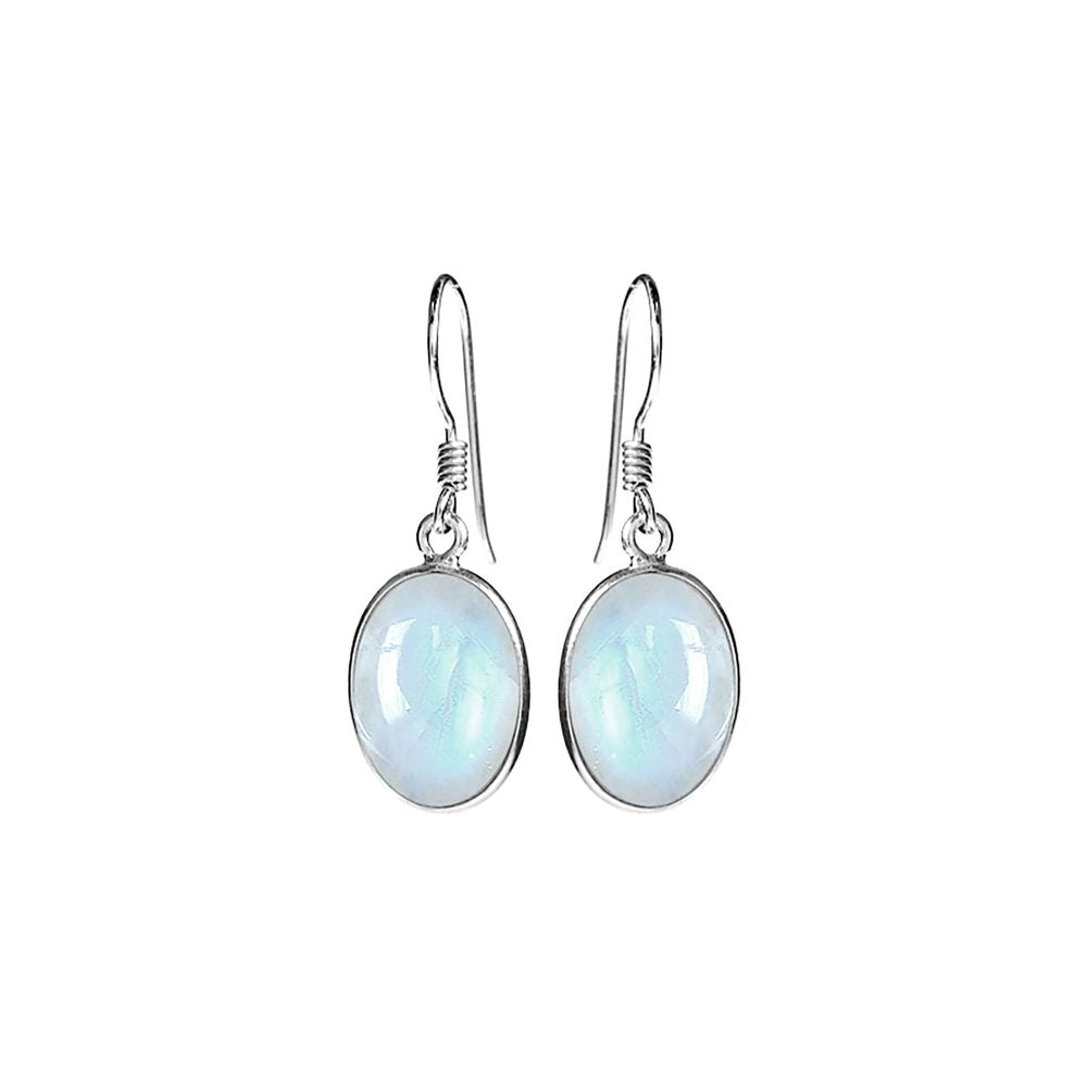 Bridget large oval rainbow moonstone earrings