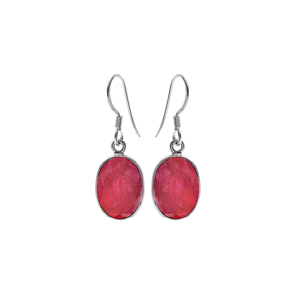 Bridget large oval ruby quartz earrings
