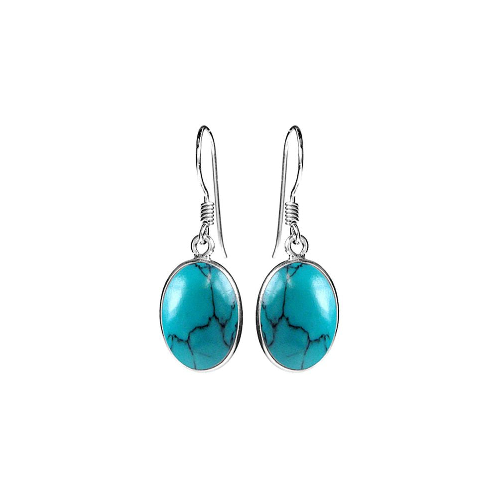 Bridget large oval turquoise earrings