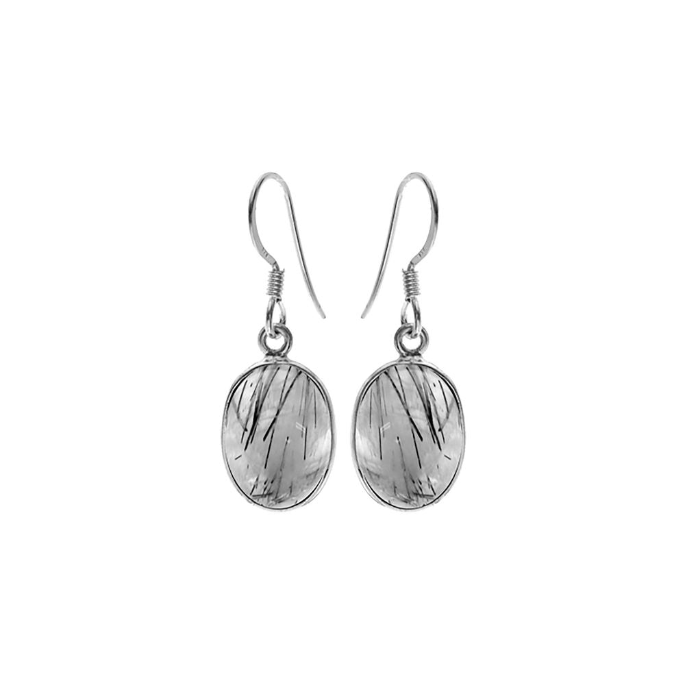 Bridget large oval tourmalated quartz earrings