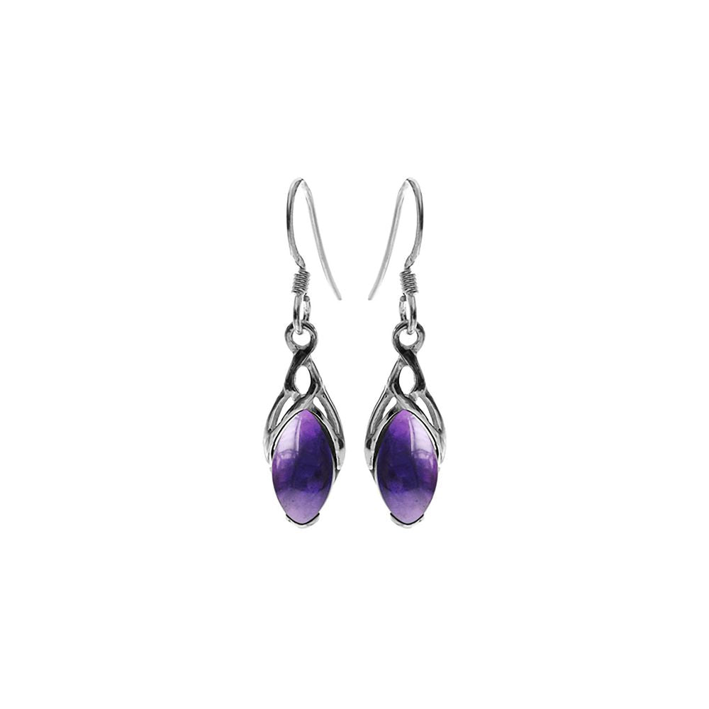 Betsy Celtic marquis amethyst earrings